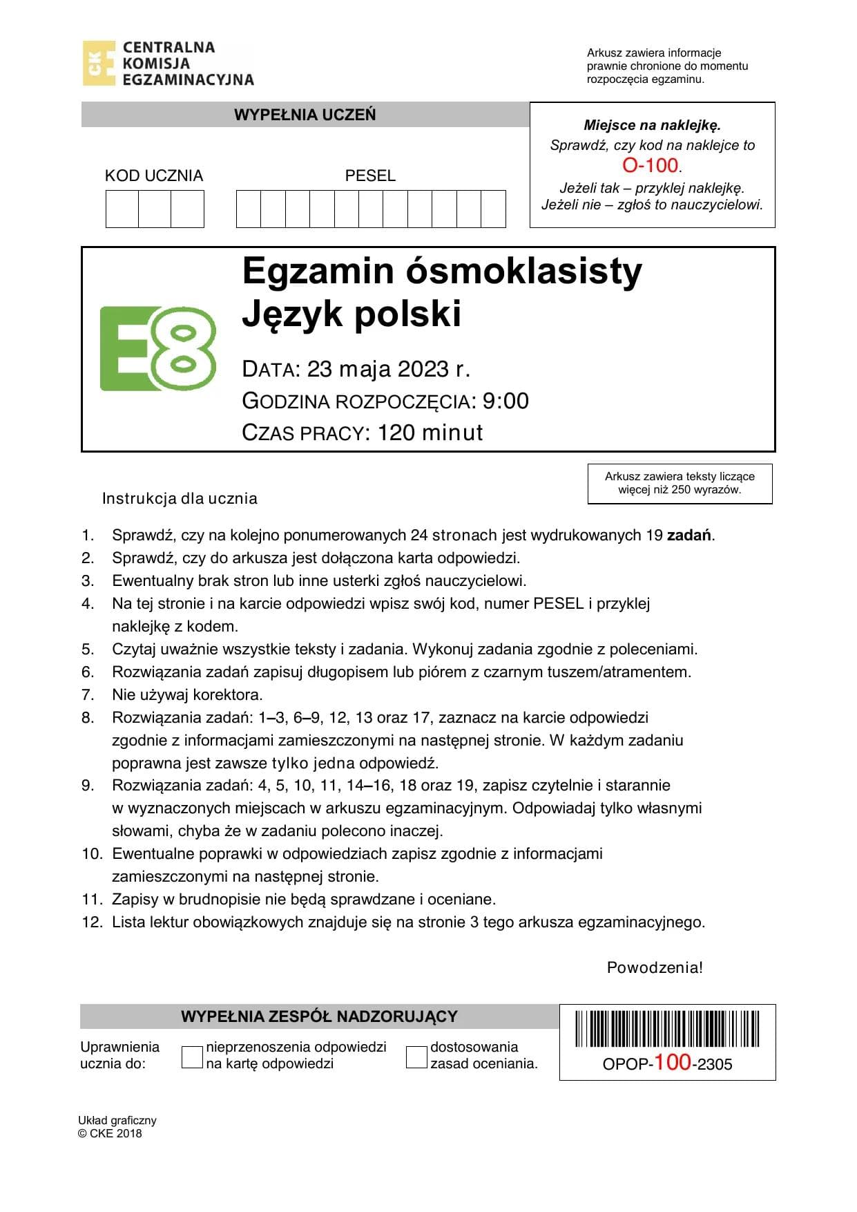 Język polski — Maj 2023