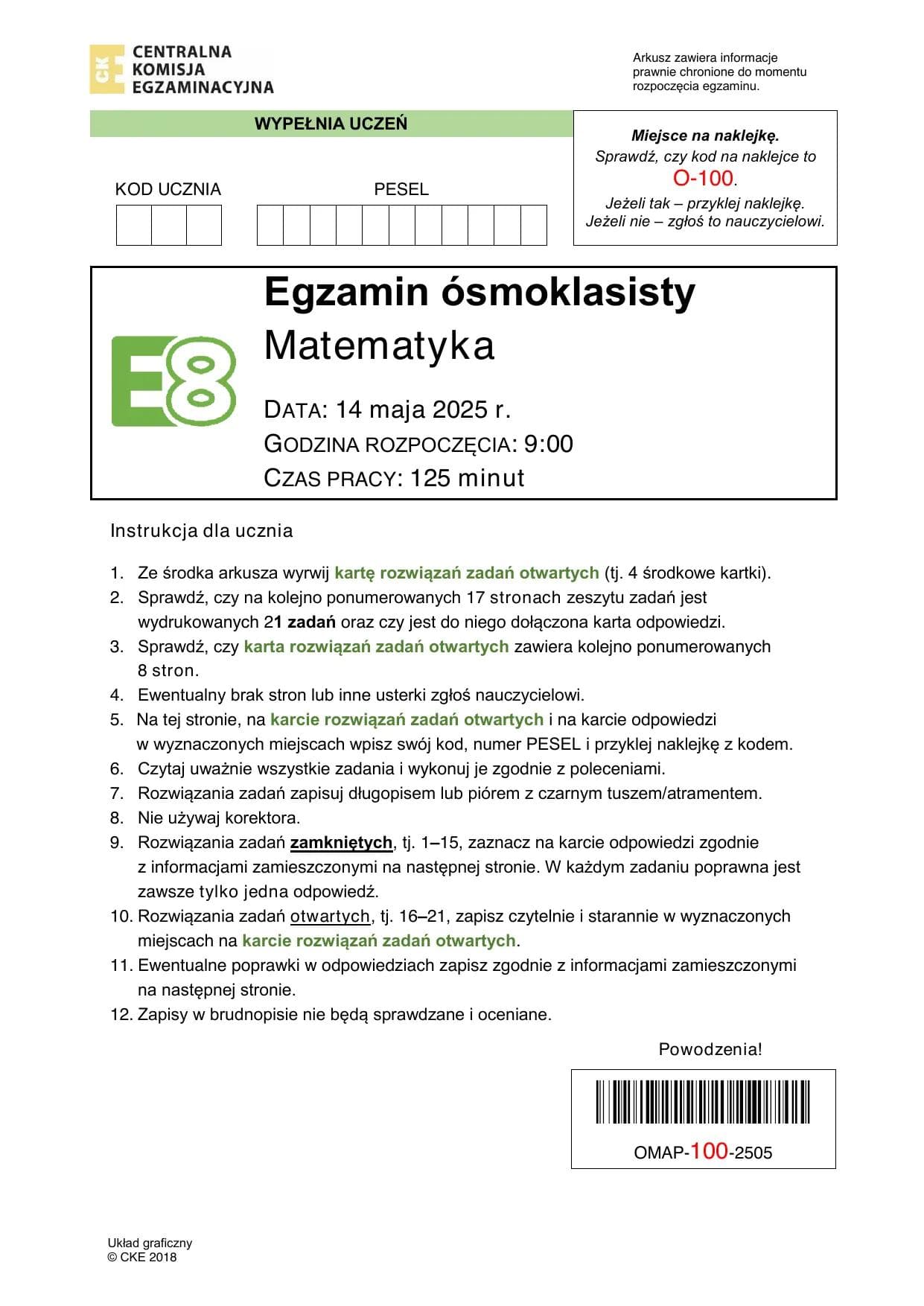 Matematyka — Maj 2025