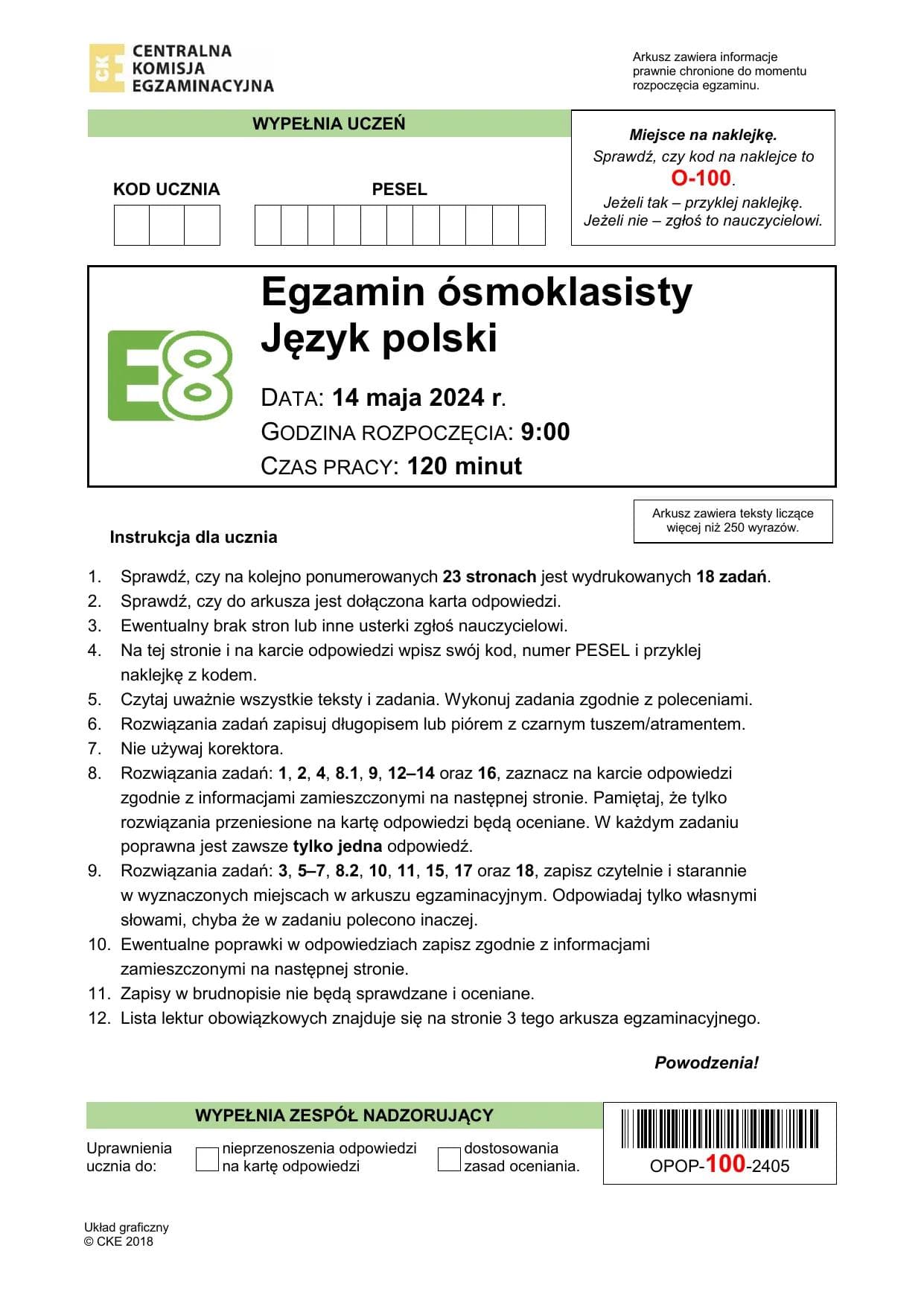 Język polski — Maj 2024