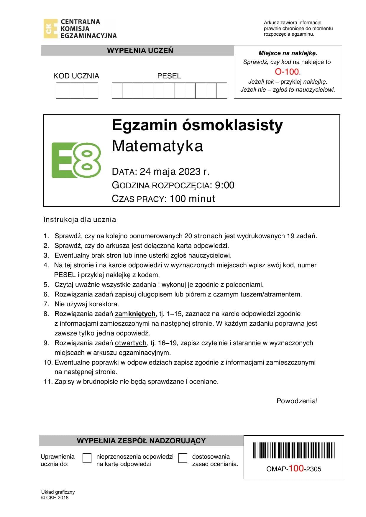 Matematyka — Maj 2023