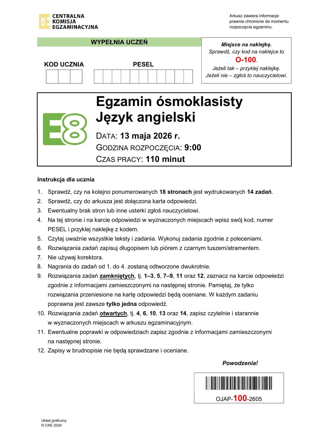 Język angielski — Maj 2026