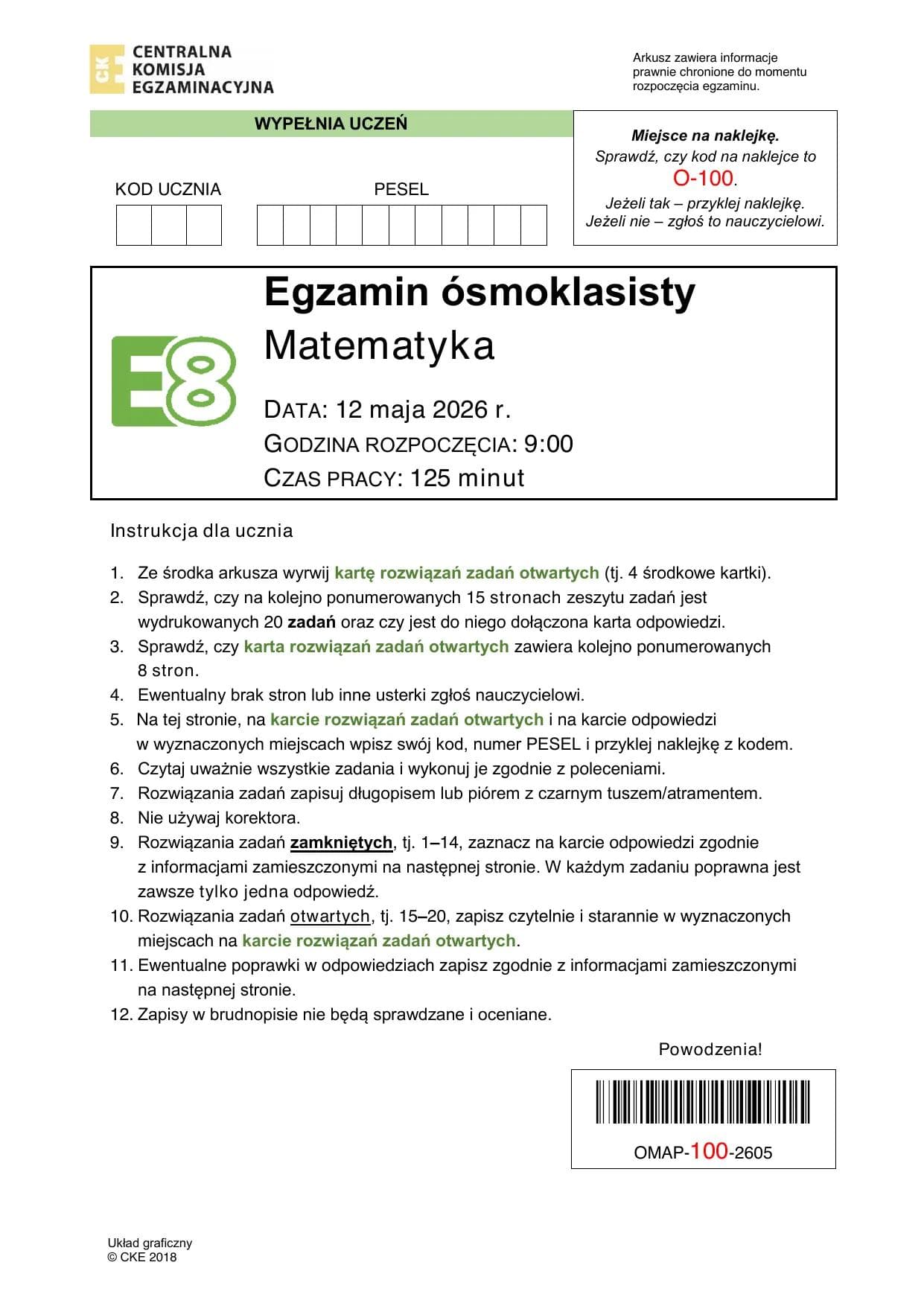 Matematyka — Maj 2026