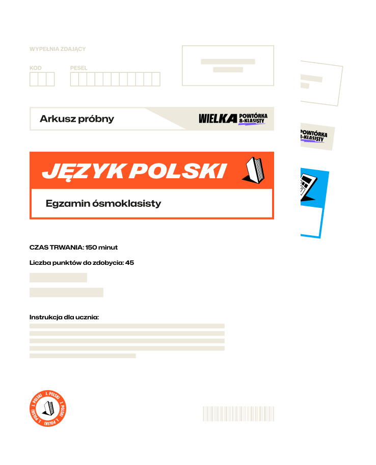 Arkusz próbny egzaminu ósmoklasisty z języka polskiego.